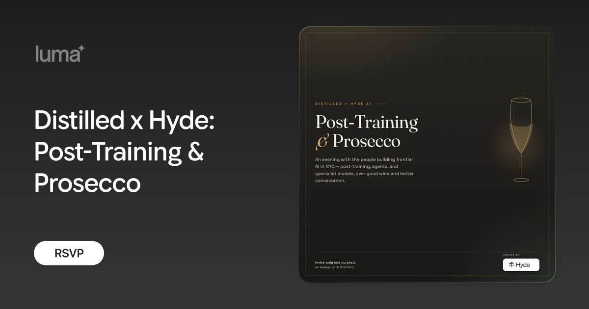 Distilled x Hyde: Post-Training & Prosecco
